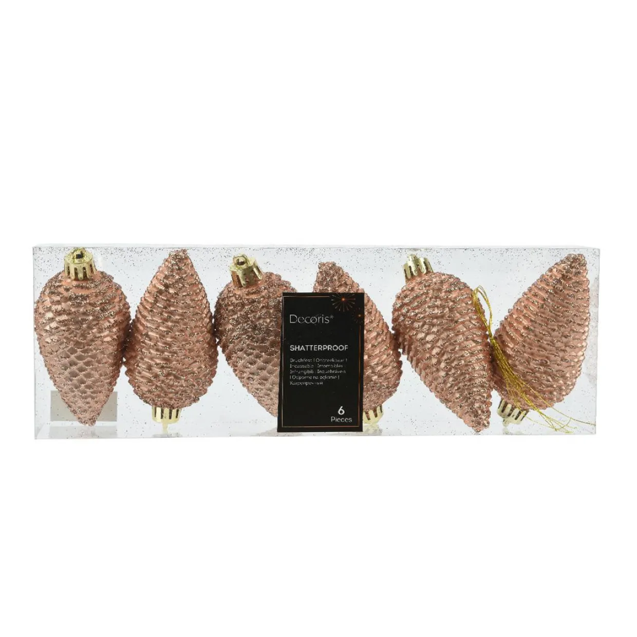 Lot de 6 pommes de pin à suspendre (H8 cm) Alpine Pêche