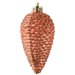 Lot de 6 pommes de pin à suspendre (H8 cm) Alpine Orange