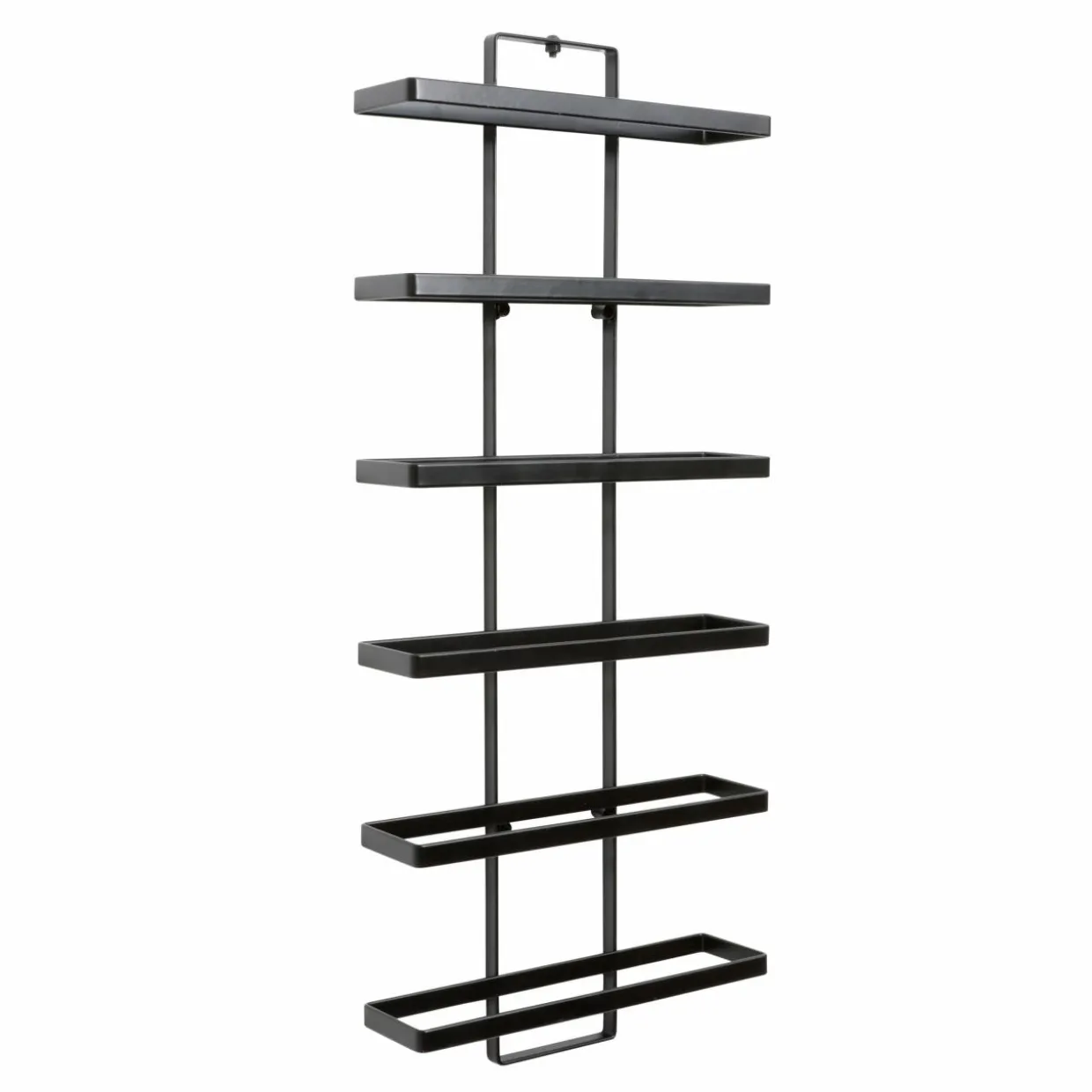 Lot de 2 porte-bouteilles muraux métal 12 emplacements (H139 cm) Léo Noir