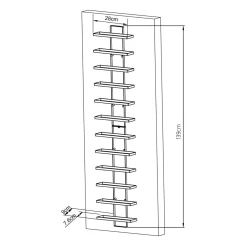 Lot de 2 porte-bouteilles muraux métal 12 emplacements (H139 cm) Léo Noir