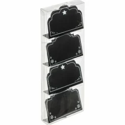 Lot de 4 porte-nom ou menu ardoise Noir