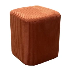 Lot de 2 poufs en velours (H38 cm) Shan Terracotta
