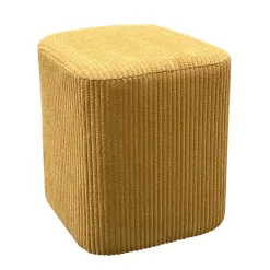 Lot de 2 poufs en velours (H38 cm) Shan Jaune moutarde