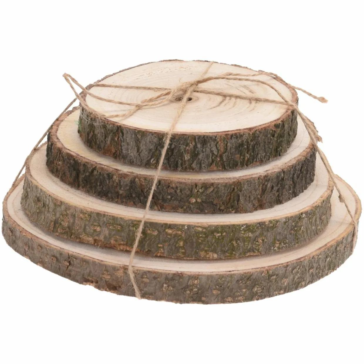 Lot de 4 rondins décoratifs Paulownia Naturel