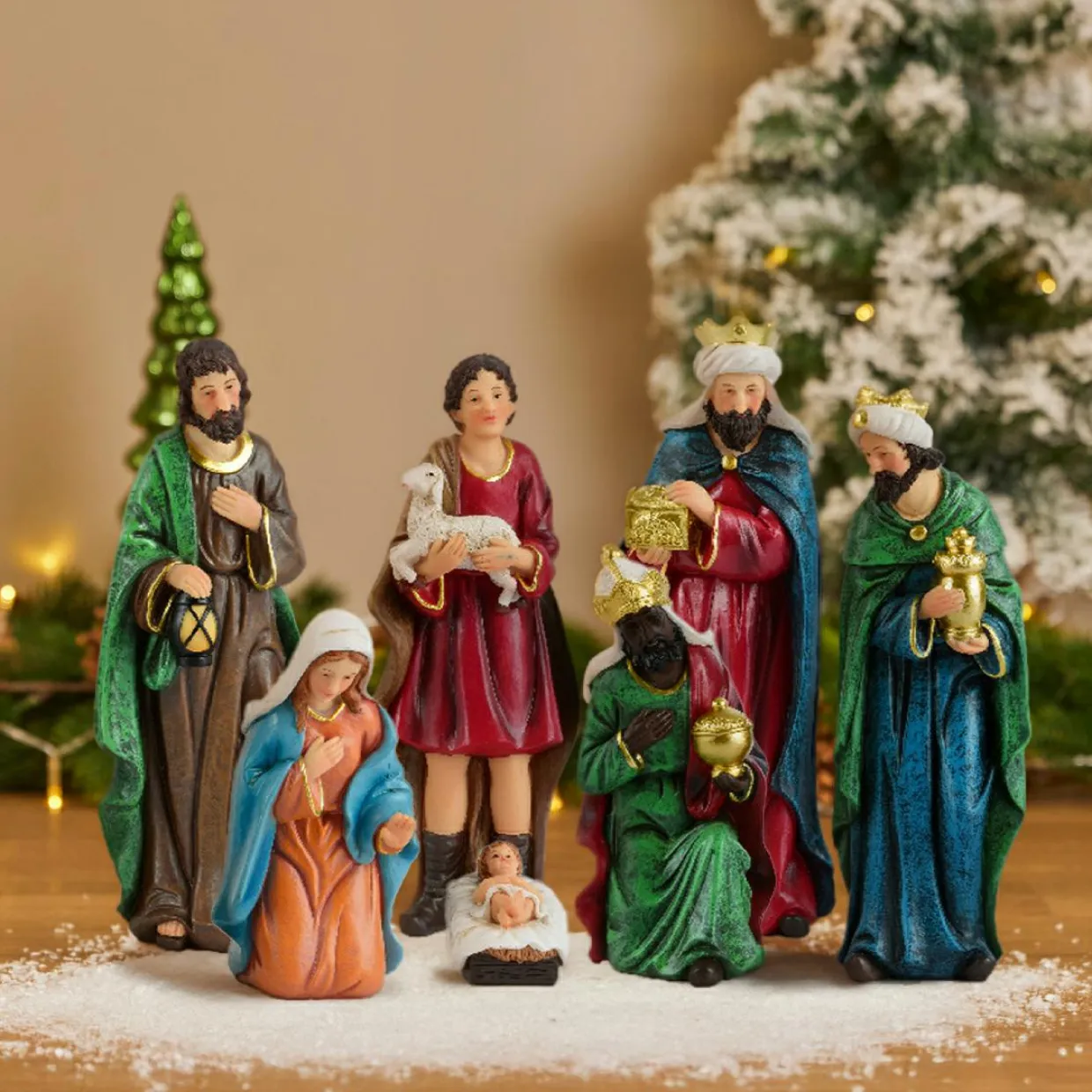 Lot de 7 santons (Hauteur 25 cm) d'Achille