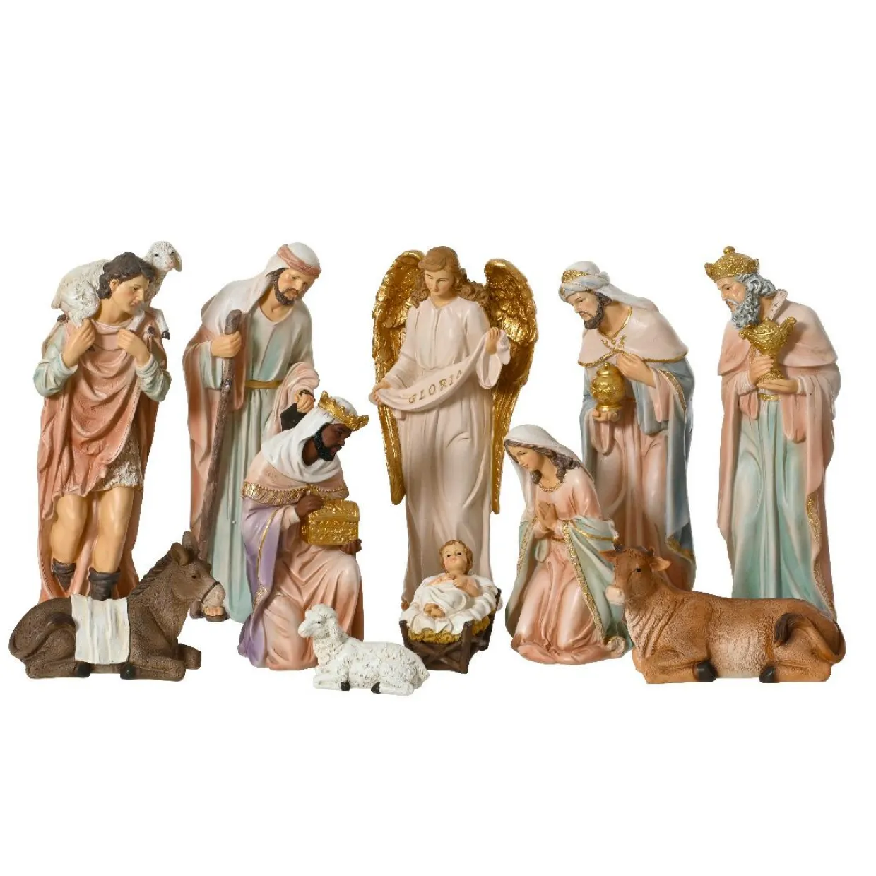 Lot de 11 santons (Hauteur 30 cm) de Jeanne