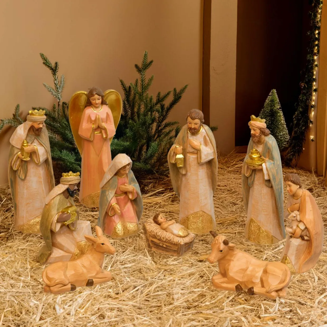Lot de 10 santons (Hauteur 15 cm) De Tilana