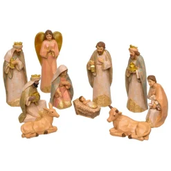 Lot de 10 santons (Hauteur 15 cm) De Tilana