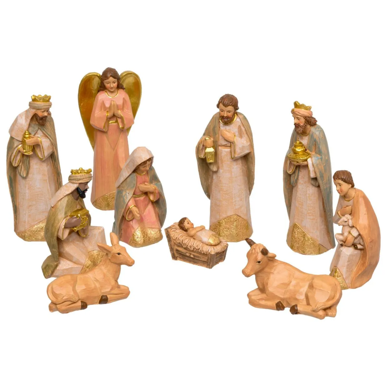 Lot de 10 santons (Hauteur 15 cm) De Tilana