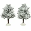 Lot de 2 sapins enneigés (H14 cm) pour aménager un village