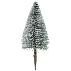 Lot de 4 sapins sur pince (H16-H13 cm) Forêt enchantée Vert enneigé
