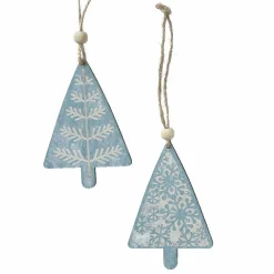 Lot de 2 sapins à suspendre (H11 cm) Moïna Bleu