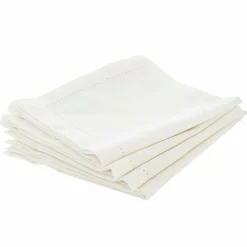 Lot de 4 serviettes coton (40 x 40 cm) Chambray Ecru