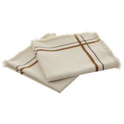 Lot de 2 serviettes coton (40 x 40 cm) Ray Beige