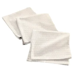 Lot de 3 serviettes de table (40 x 40 cm) Stella Blanc