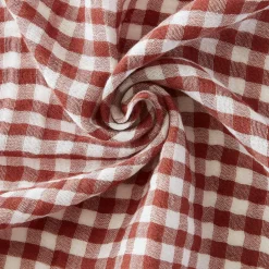 Lot de 3 serviettes gaze de coton (40 x 40 cm) Gaïa vichy Terracotta