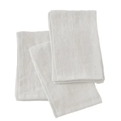 Lot de 3 serviettes lin lavé (40 x 40 cm) Louise Blanches