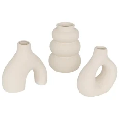 Lot de 3 soliflores céramique (H9 cm) Iora Blanc