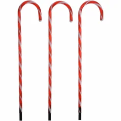 Lot de 6 sucres d'orge lumineux à piles 42 LED (H47 cm) Candy Blanc chaud