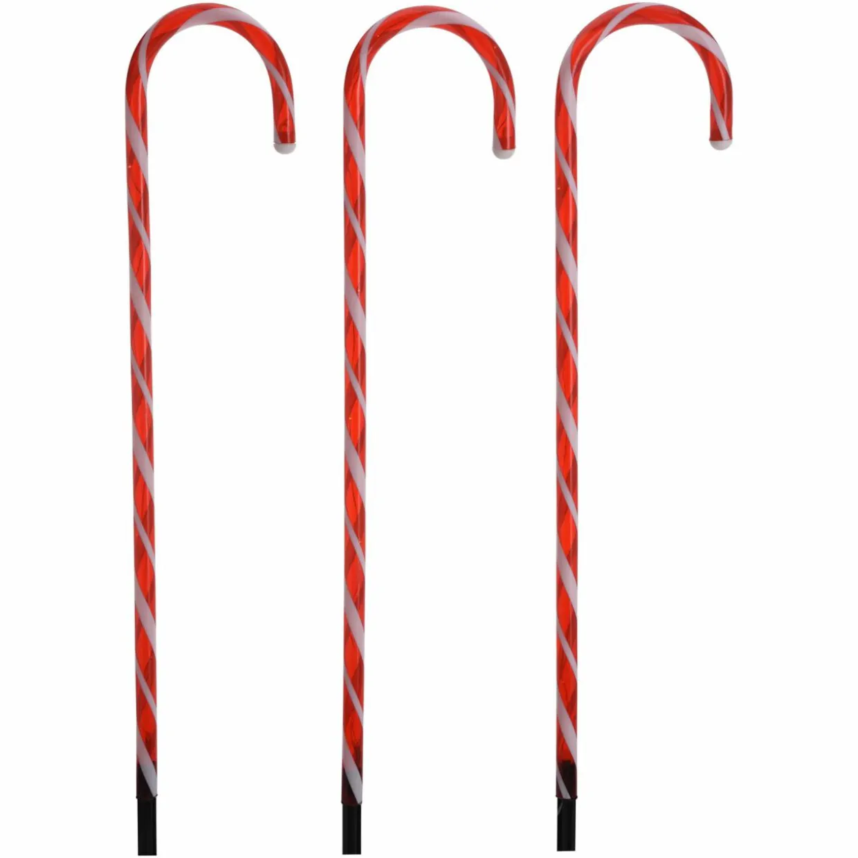 Lot de 6 sucres d'orge lumineux à piles 42 LED (H47 cm) Candy Blanc chaud