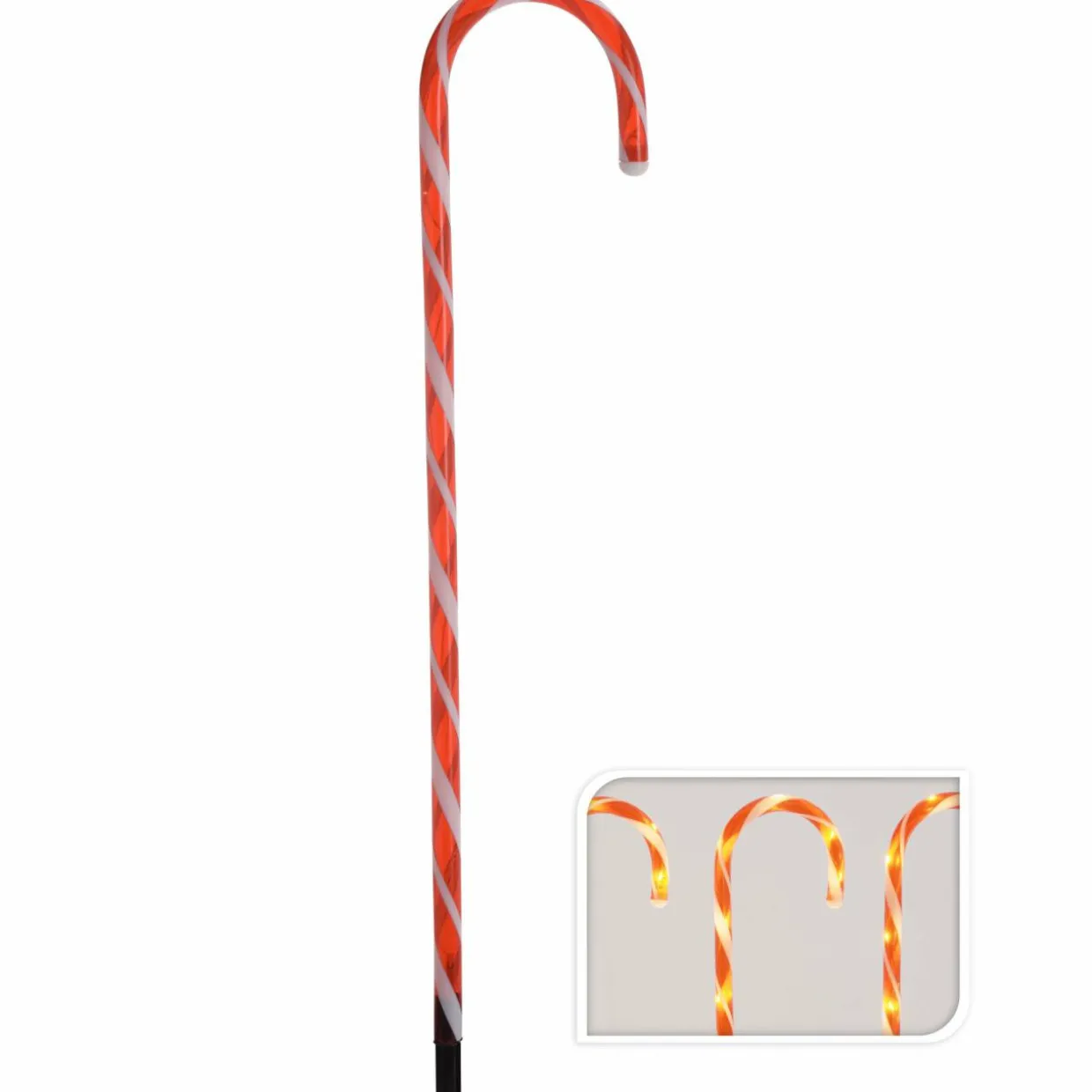 Lot de 6 sucres d'orge lumineux à piles 42 LED (H47 cm) Candy Blanc chaud