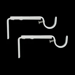 Lot de 2 supports tringles extensibles (L110 - L150 / D20 mm) Jim gouttière Blanc mat