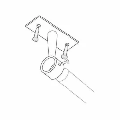 Lot de 2 supports tringles fixes (L50 / D20 mm) Jim Argent mat