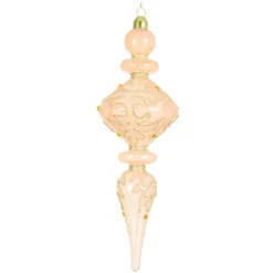 Lot de 2 suspensions de Noël en verre (H24 cm) Reflet de Minuit Rose