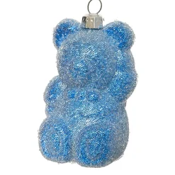 Lot de 2 suspensions de Noël (H9 cm) Ourson en sucre Bleu