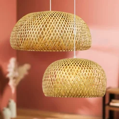 Lot de 2 suspensions en bambou (D61-D39 cm) Manacor Naturel