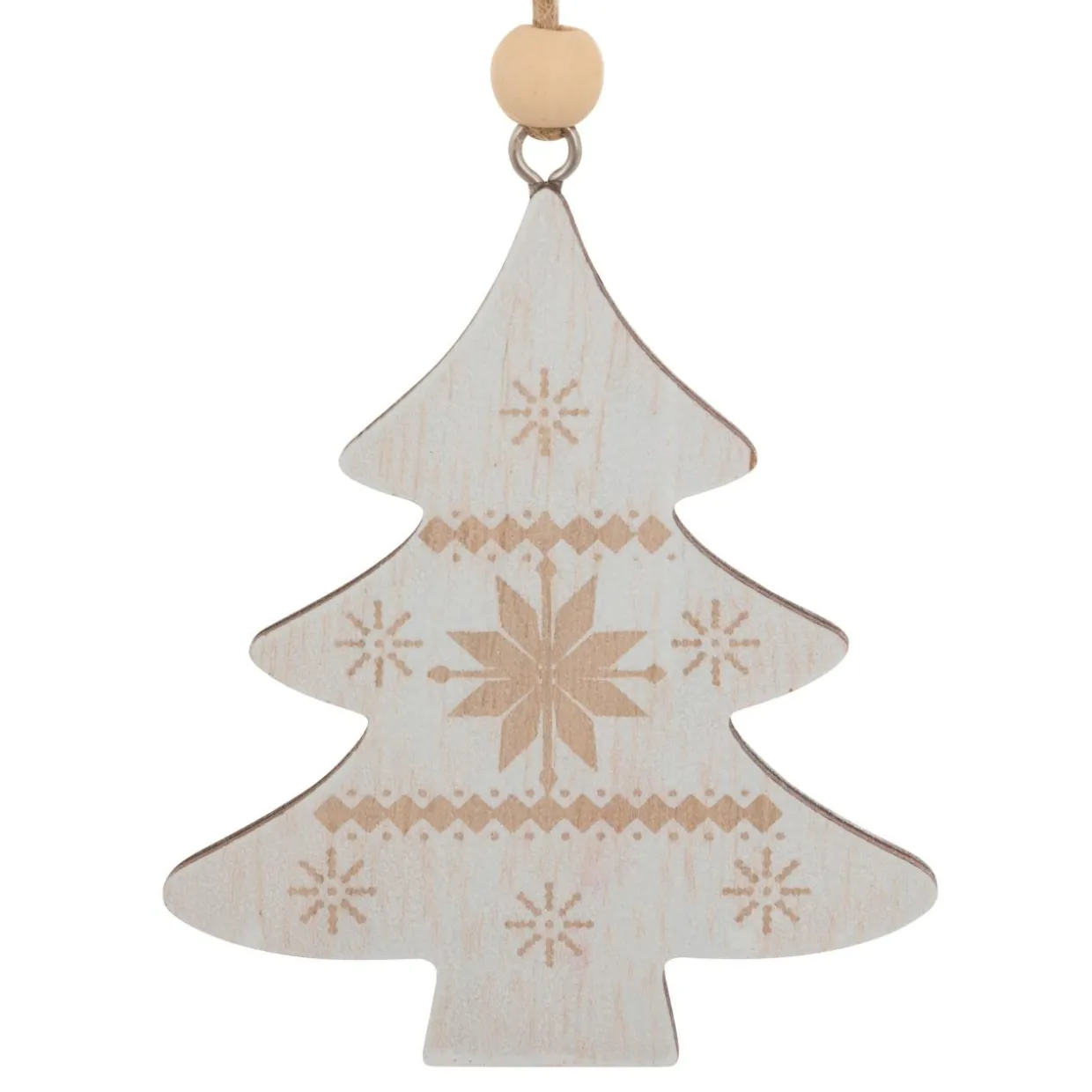 Lot de 2 suspensions en bois (H8 cm) Duo Savoyard Blanc et Rouge