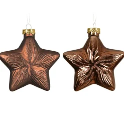 Lot de 2 suspensions en verre (H10 cm) Étoiles Céleste Brun café