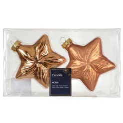 Lot de 2 suspensions en verre (H10 cm) Étoiles Céleste Cognac