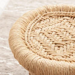 Lot de 2 tables d'appoint (H38-H30 cm) Corde naturelle Beige