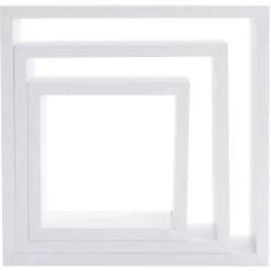 Lot de 3 étagères bois (H24-27-30 cm) Cube Blanc