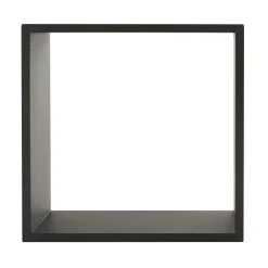 Lot de 3 étagères bois (H15-20-25 cm) Cube Noir