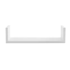 Lot de 3 étagères murales en bois (L22-32-42 cm) Bord Blanc