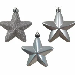 Lot de 6 étoiles de Noël à suspendre (H7 cm) Alpine Gris marbre