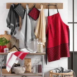 Lot de 2 torchons coton recyclé Cuisiline Gris anthracite