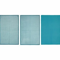 Lot de 3 torchons Geom Bleu canard