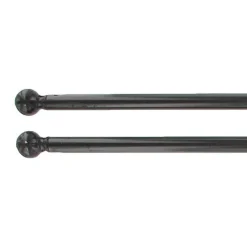 Lot de 2 tringles voilage extensibles rondes (L60 à 80 cm) Rona Noires