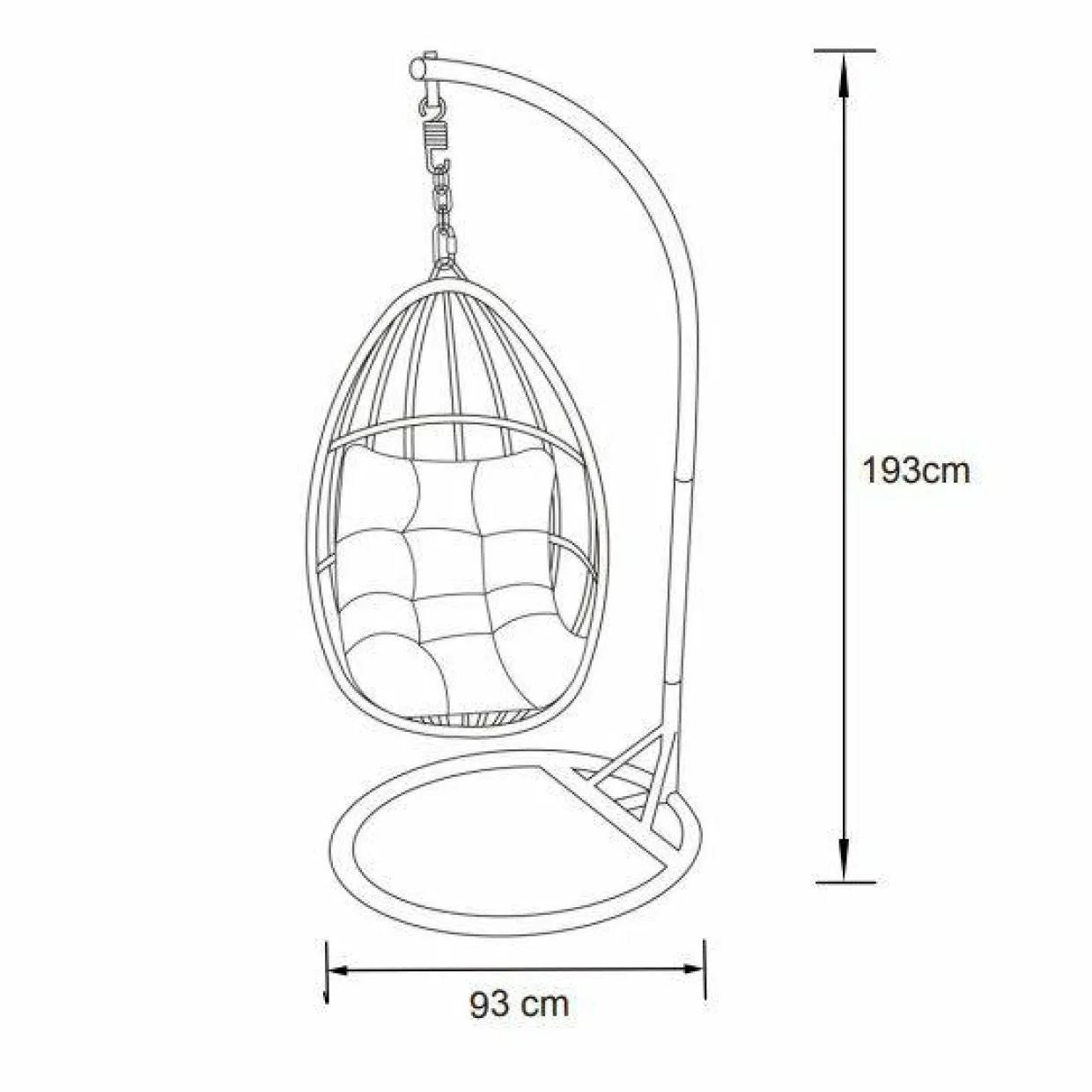 Loveuse suspendue en résine tressée Coral Naturel