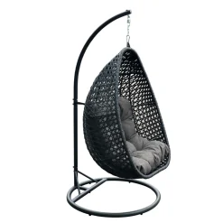 Loveuse suspendue en résine tressée Coral Gris anthracite