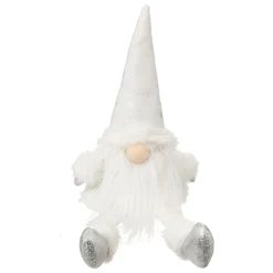 Lutin de Noël assis (H46 cm) Nordique Blanc