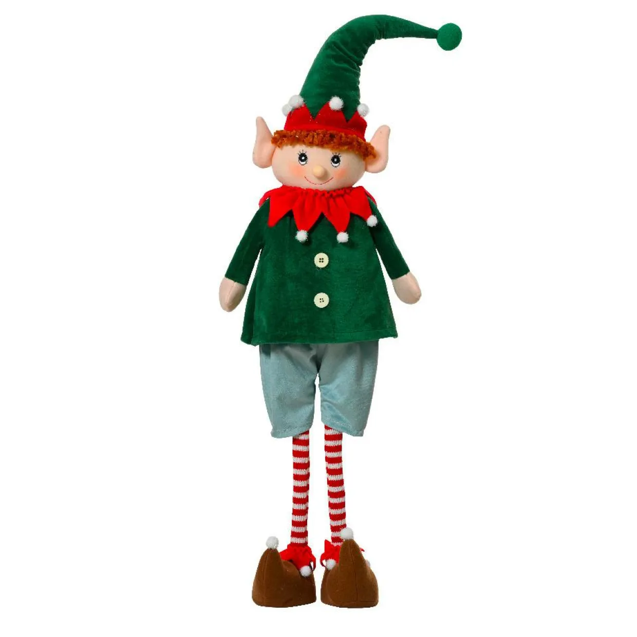 Lutin de Noël debout (H60 cm) Elfe Malo Vert