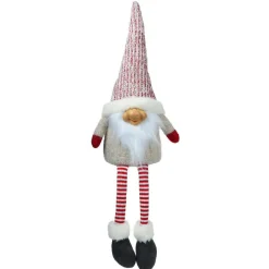 Lutin de Noël fait main (H60 cm) Rieur et barbe blanche