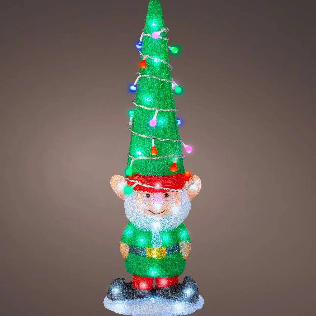 Lutin lumineux 60 LED (H60 cm) Joyeux Vert et blanc froid