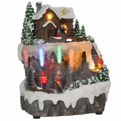Maison de village illuminée à piles chalet d'alpage