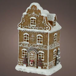 Maison de village à piles (H20 cm) Gourmandise pain d'épice