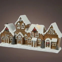 Maisons décoratives lumineuse à piles (H12 cm) Village délice Blanc chaud